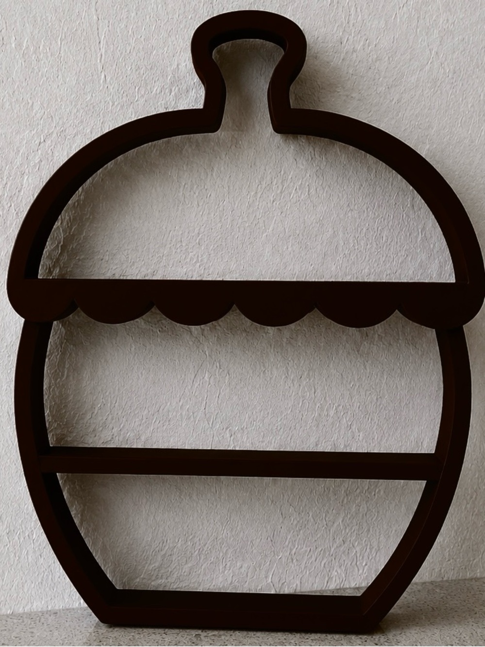 Acorn-Shaped Display Shelf in Dark Brown - Home Wall Decor